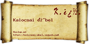 Kalocsai Ábel névjegykártya