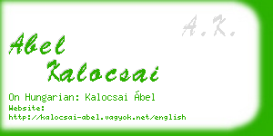 abel kalocsai business card